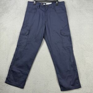 LAPCO FR Men Fire Resistant Cargo Pants 34X30 Blue Pockets Straight Workwear NEW